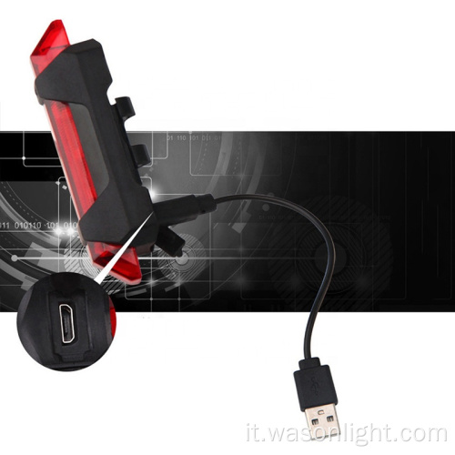 Fronto anteriore super luminoso e leggera bicicletta a LED posteriore Lucile USB Pescherali per biciclette ricaricabili Accessori a LED ad alta intensità rossi